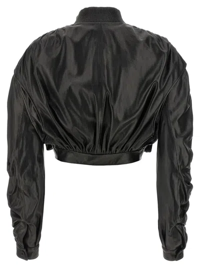 Giovanni Bedin Cropped Bomber Jacket In Black