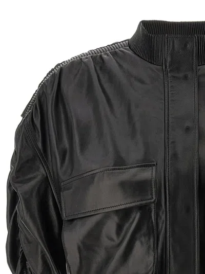 Giovanni Bedin Cropped Bomber Jacket In Black