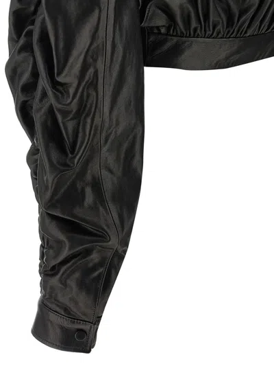 Giovanni Bedin Cropped Bomber Jacket In Black