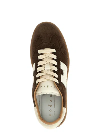 Hogan Suede Platform Sole Sneakers In Brown