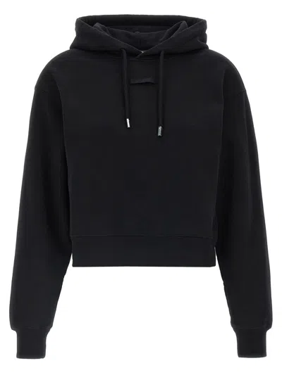 Jacquemus Le Grosgrain Logo Cotton Fleece Crop Hoodie
