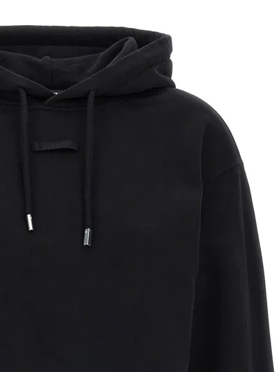 Jacquemus Le Grosgrain Logo Cotton Fleece Crop Hoodie