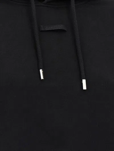 Jacquemus Le Grosgrain Logo Cotton Fleece Crop Hoodie