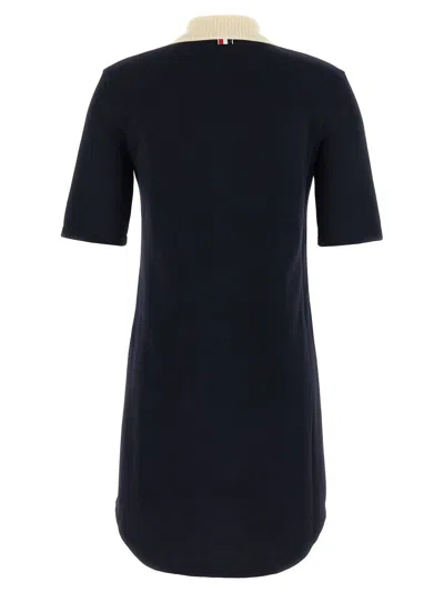 Thom Browne Collared Dress With Short Sleeves In Black