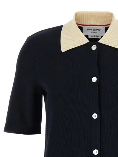 Thom Browne Collared Dress With Short Sleeves In Black