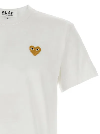 Comme Des Garçons Play Heart Crew Neck T-shirt In White