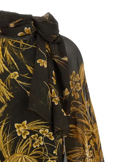F.r.s For Restless Sleepers Floral-print Tie-neck Blouse In Multi