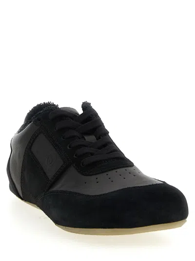 Mm6 Maison Margiela Black Leather And Suede Anatomic Sneakers