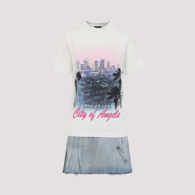 Balenciaga Layered Mini Dress With Denim Skirt Effect