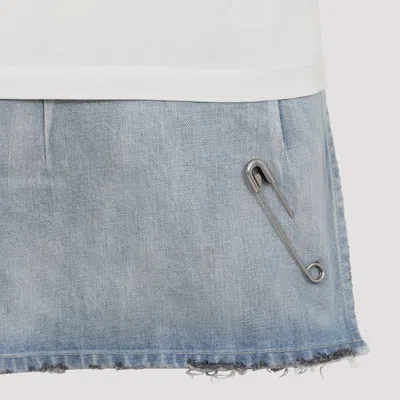 Balenciaga Layered Mini Dress With Denim Skirt Effect