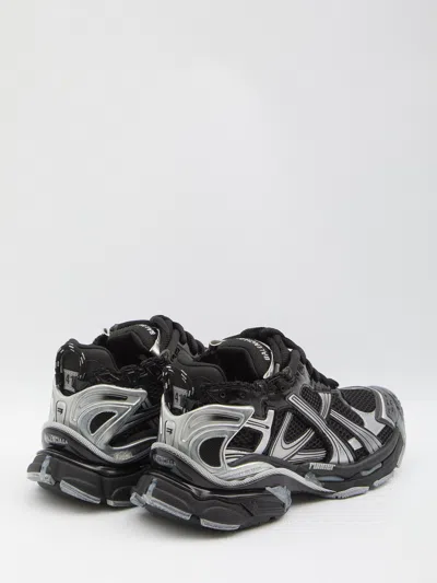 Balenciaga Mesh Runner Sneakers Embossed Size In Black