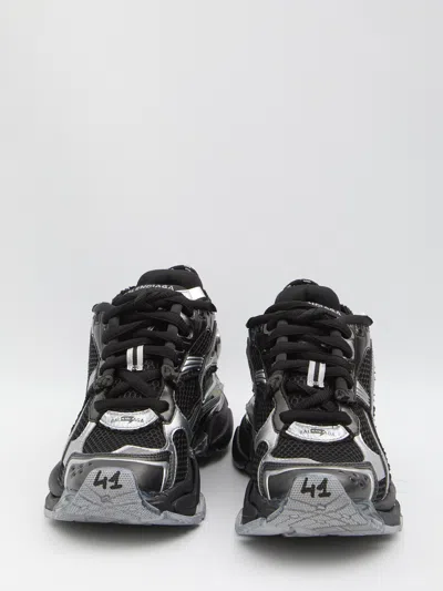 Balenciaga Mesh Runner Sneakers Embossed Size In Black