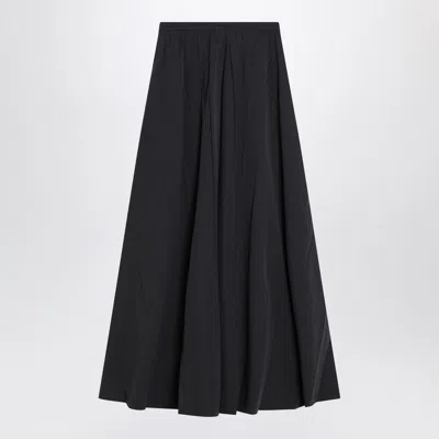 Balenciaga Black Washed Cotton Maxi Skirt In Black