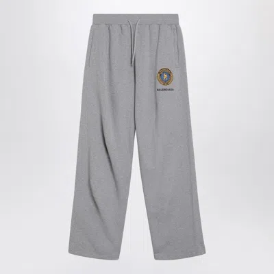 Balenciaga Wide Grey Uniform Merch Trousers In Gray