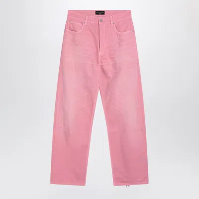 Balenciaga Wide-leg Baby Pink Jeans In Pink