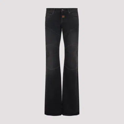 Balenciaga Fitted Low Waist Flared Wide-leg Pants In Black