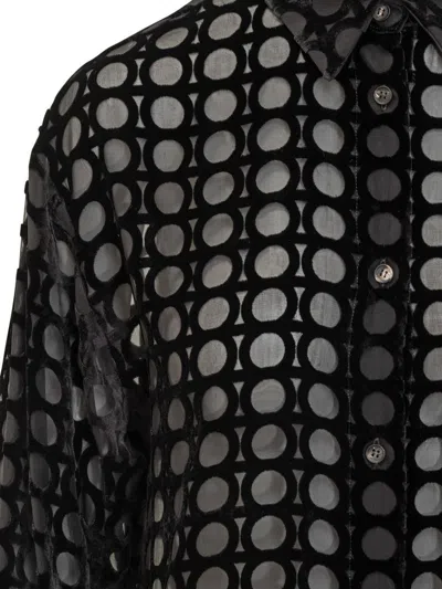 Ferragamo Long Sleeve Shirt In Black