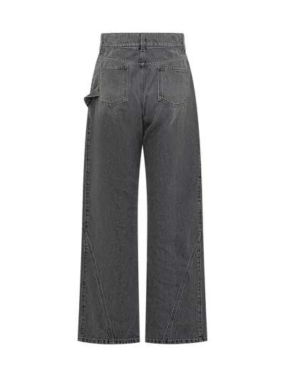 Jw Anderson J. W. Anderson Wide-leg Twisted Design Denim Pants In Gray