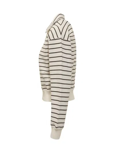 Jw Anderson White Polo Sweatshirt In Neutral