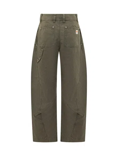 Jw Anderson Twisted-seam Trousers In Green