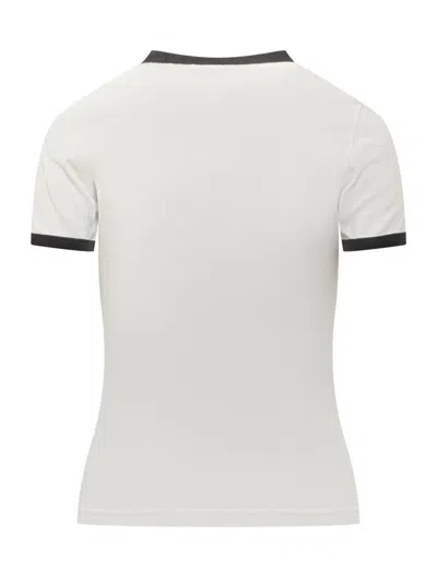Courrèges Cotton T-shirt With Contrasting Logo Trim In Multi