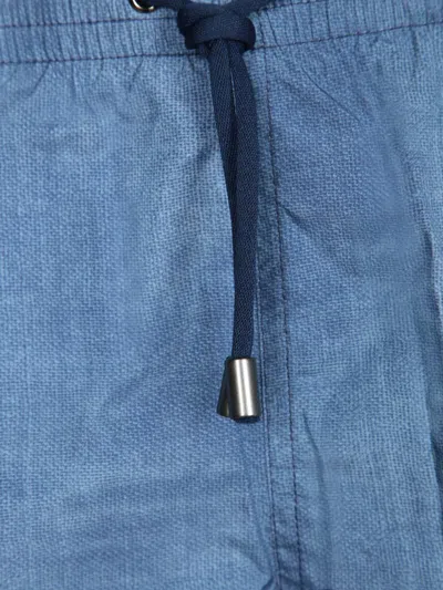 Canali Blue Microfiber Boxer Swim Shorts