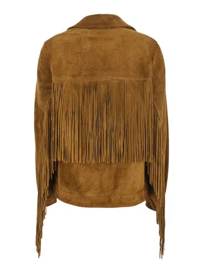 Golden Goose Women Olinda Fringed Jacket In Brown