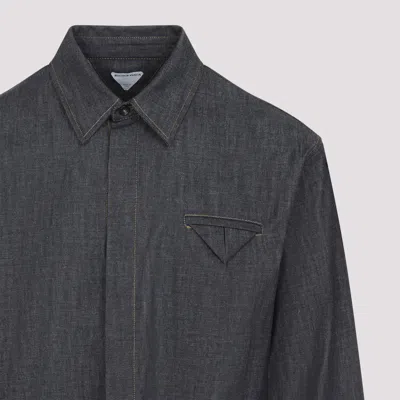 Bottega Veneta Triangle Back Denim Shirt In Black