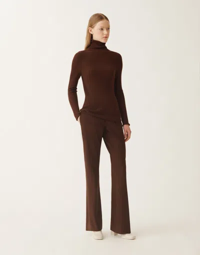 Fabiana Filippi Roll-neck Ribbed Jumper In Brown