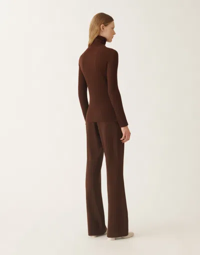 Fabiana Filippi Roll-neck Ribbed Jumper In Brown