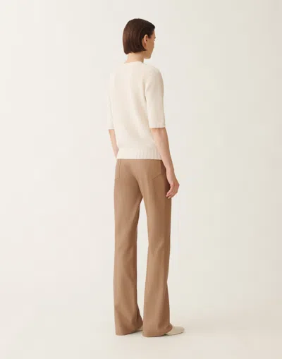 Fabiana Filippi Embellished Short-sleeved Sweater In White