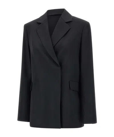 Loulou Studio Arlo Double Breast Wool Blazer In Black