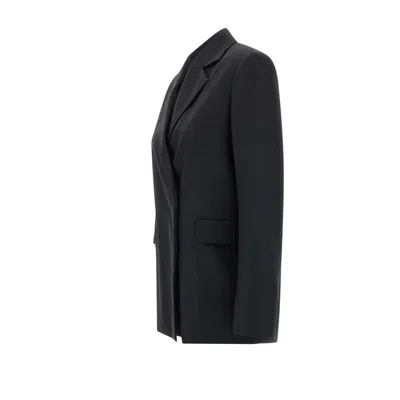 Loulou Studio Arlo Double Breast Wool Blazer In Black