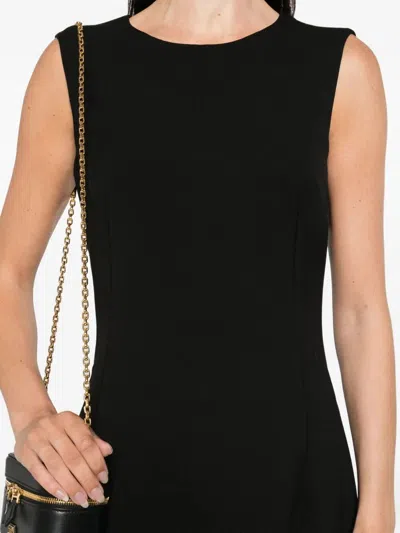 Dolce & Gabbana Leopard-print Lining Sleeveless Mini Dress Clothing In Black