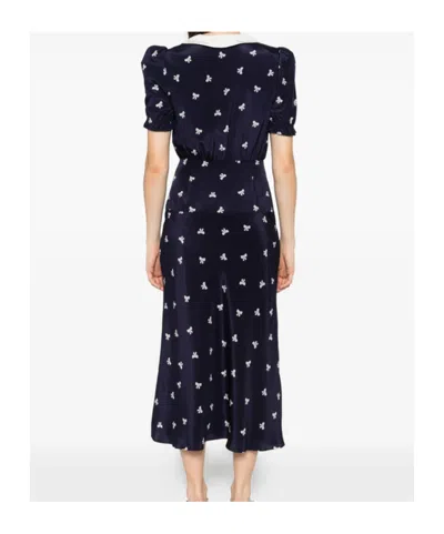 Alessandra Rich Crepe-trimmed Gathered Printed Silk Midi Dress