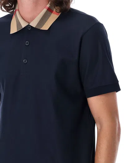 Burberry Check Collar Cotton Polo Shirt