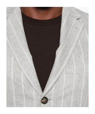 Eleventy Striped Suit In White