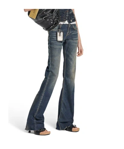 Balenciaga Washed-out Bootcut Jeans In Blue