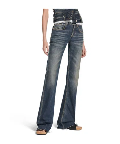 Balenciaga Washed-out Bootcut Jeans In Blue