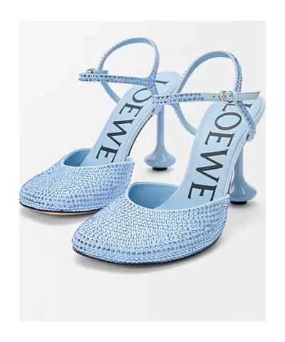 Loewe Round Toe High Heel Sandals In Blue