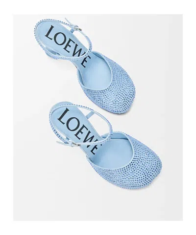 Loewe Round Toe High Heel Sandals In Blue