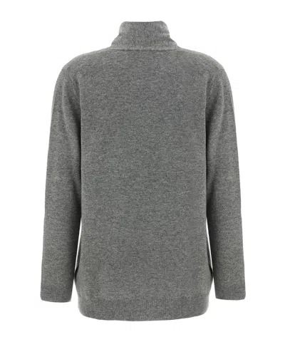 Fabiana Filippi Jewel Brooch Cardigan Sweaters And Cardigans Gray In Gray