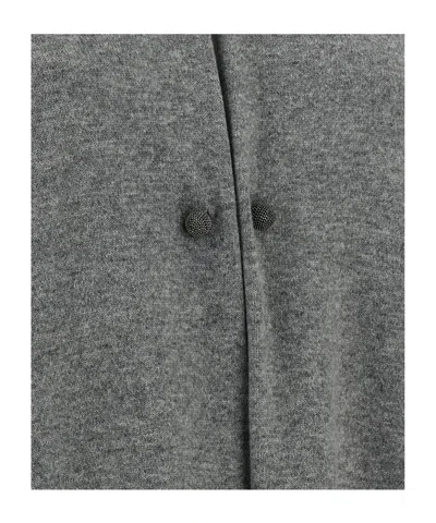 Fabiana Filippi Jewel Brooch Cardigan Sweaters And Cardigans Gray In Gray