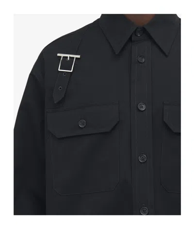 Alexander Mcqueen T-bar Harness Overshirt In Black