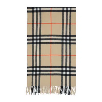 Burberry Beige Signature Scarf In Brown