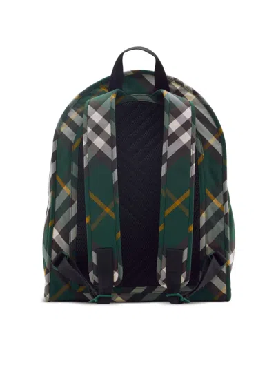 Burberry Check Pattern Shield Backpack With Front Zip