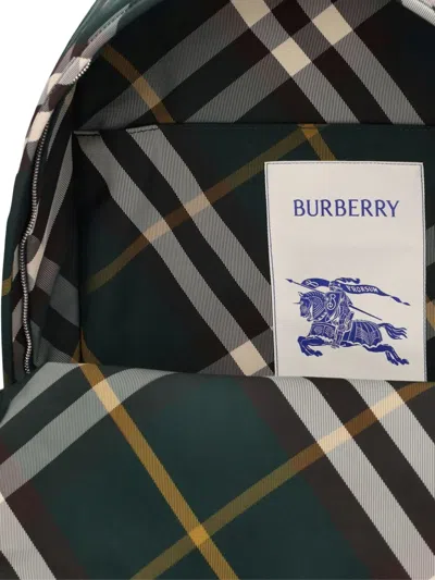 Burberry Check Pattern Shield Backpack With Front Zip
