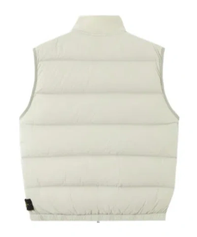 Stone Island Down Vest With Seamless Feather Tunnels And Anti-drop In Neutral