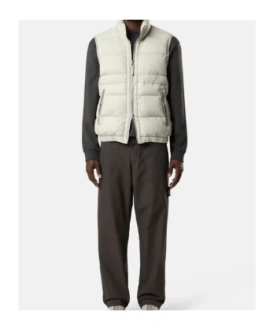 Stone Island Down Vest With Seamless Feather Tunnels And Anti-drop In Neutral