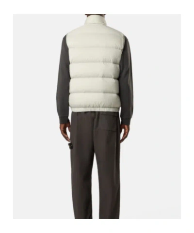 Stone Island Down Vest With Seamless Feather Tunnels And Anti-drop In Neutral